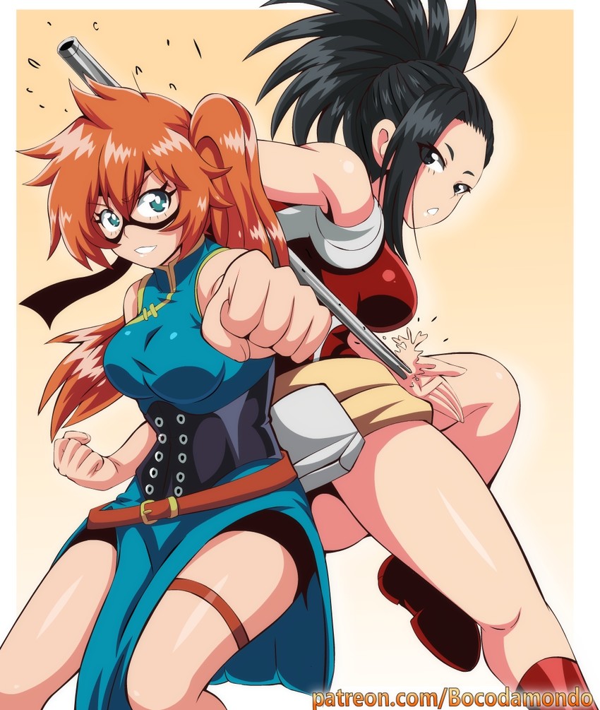 yaoyorozu momo and kendo itsuka (boku no hero academia) drawn by lewdamone