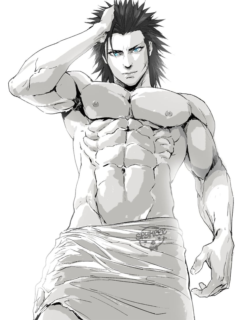 zack fair (final fantasy and 2 more) drawn by spykeee
