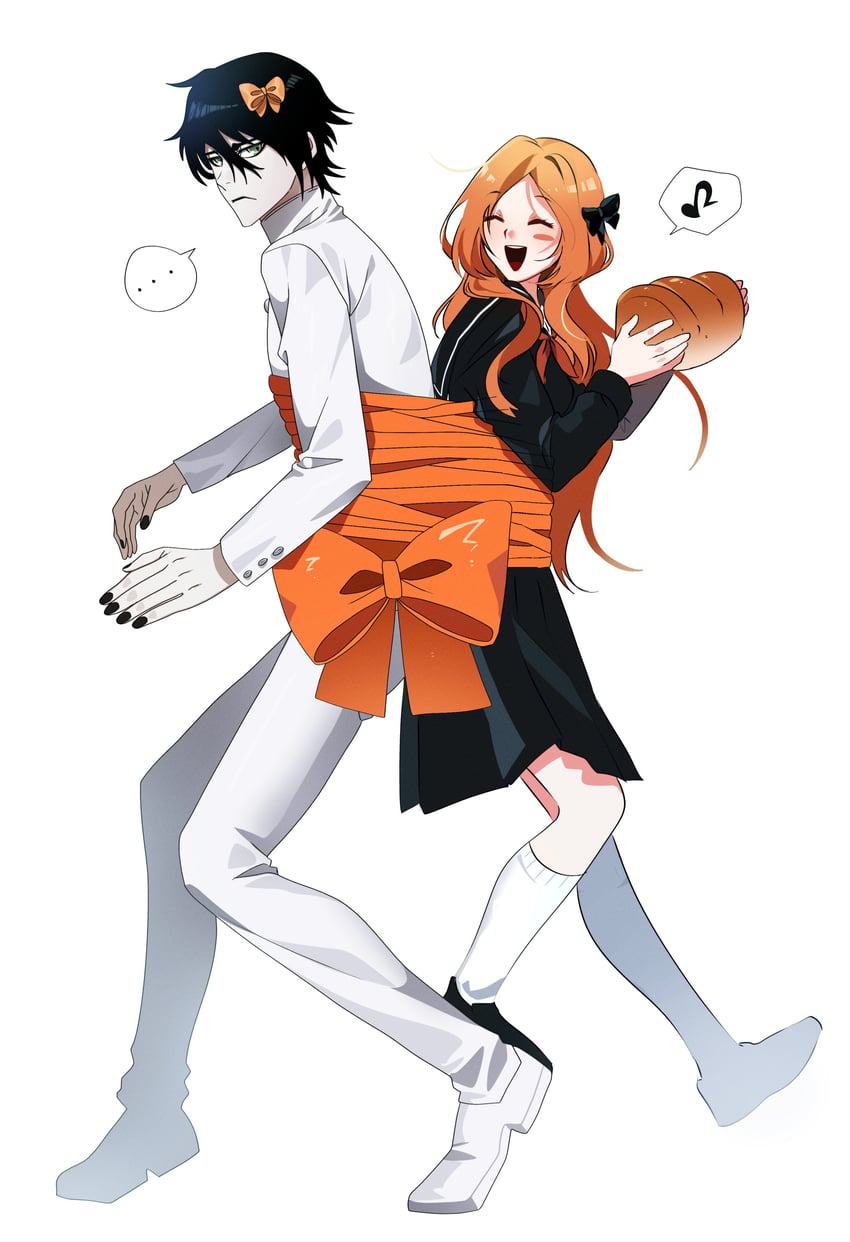 inoue orihime and ulquiorra cifer (bleach) drawn by n_(nauki_11)