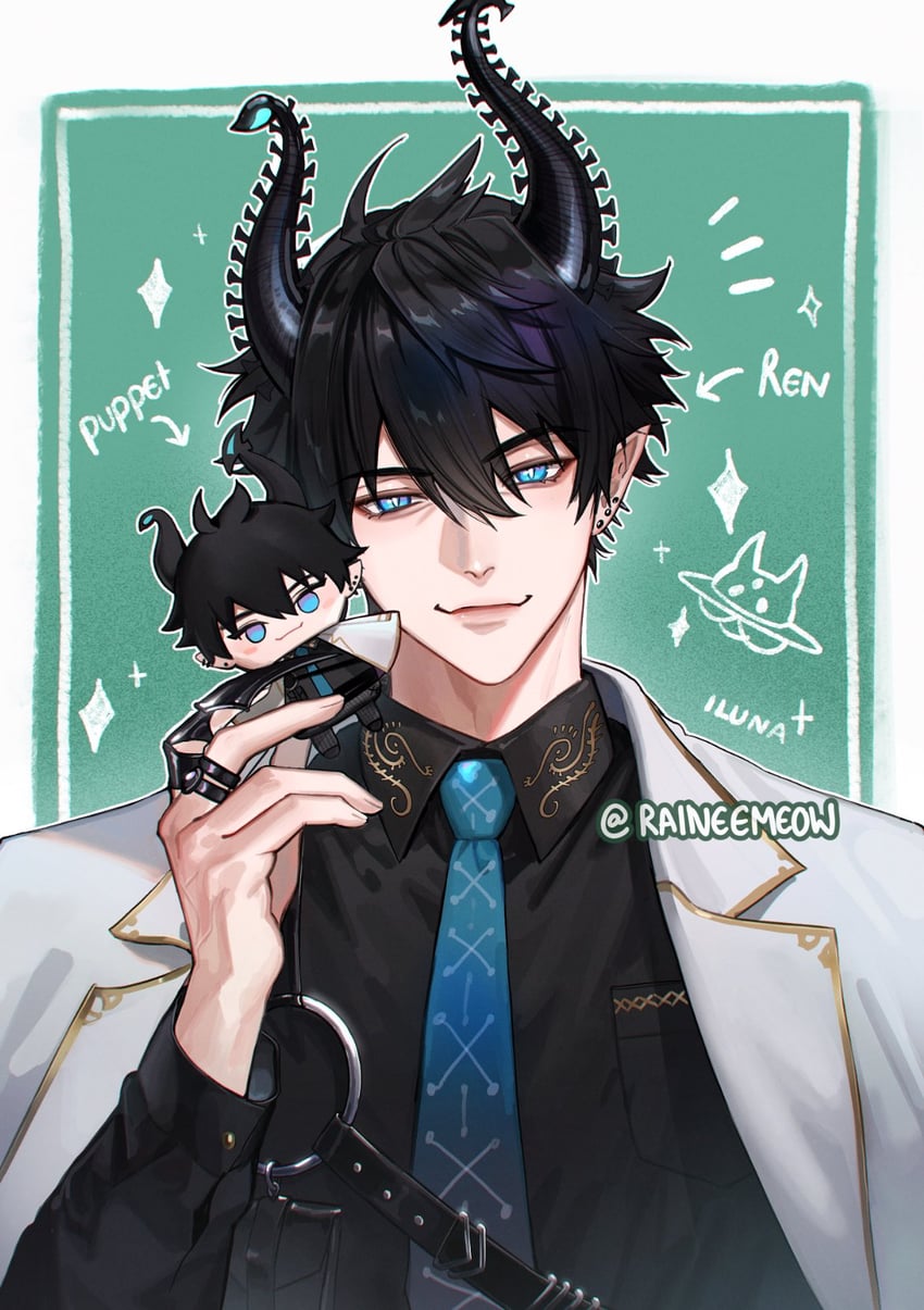 ren zotto (nijisanji and 1 more) drawn by raineemeow