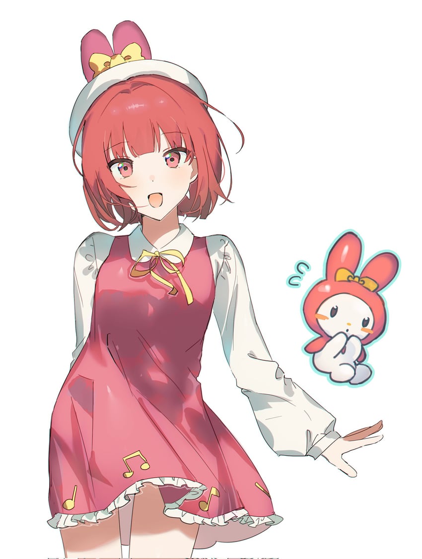 arima kana and my melody (oshi no ko and 2 more) drawn by shiroi_taka