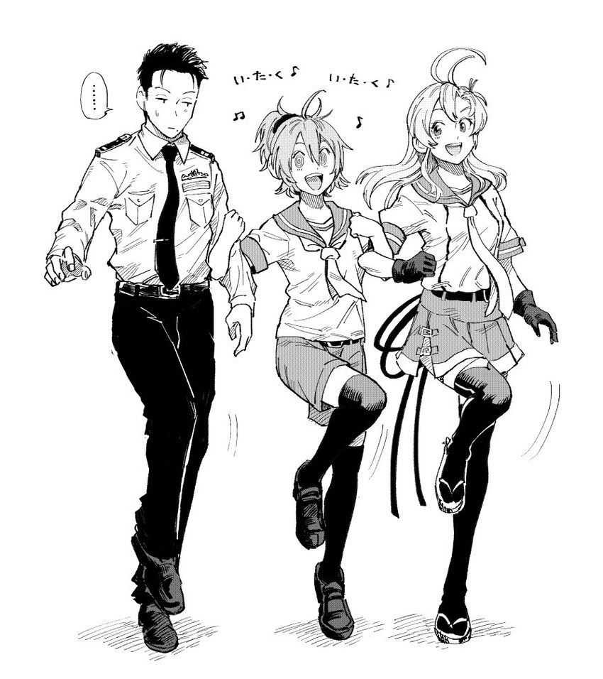 admiral, aoba, and kinugasa (kantai collection) drawn by hiro_(chumo)