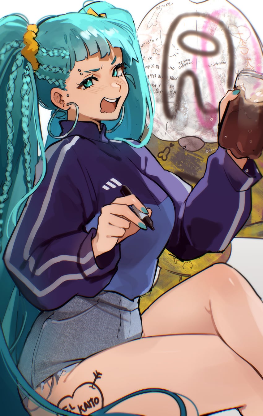 hatsune miku, crewmate, argentinian miku, and gaturro (vocaloid and 2 more) drawn by momote