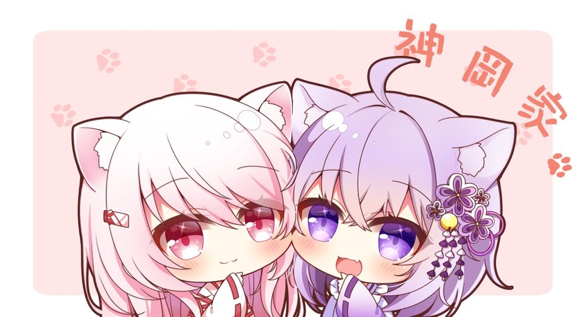 nekomata okayu and shiina yuika (hololive and 1 more) drawn by yukiyuki_441