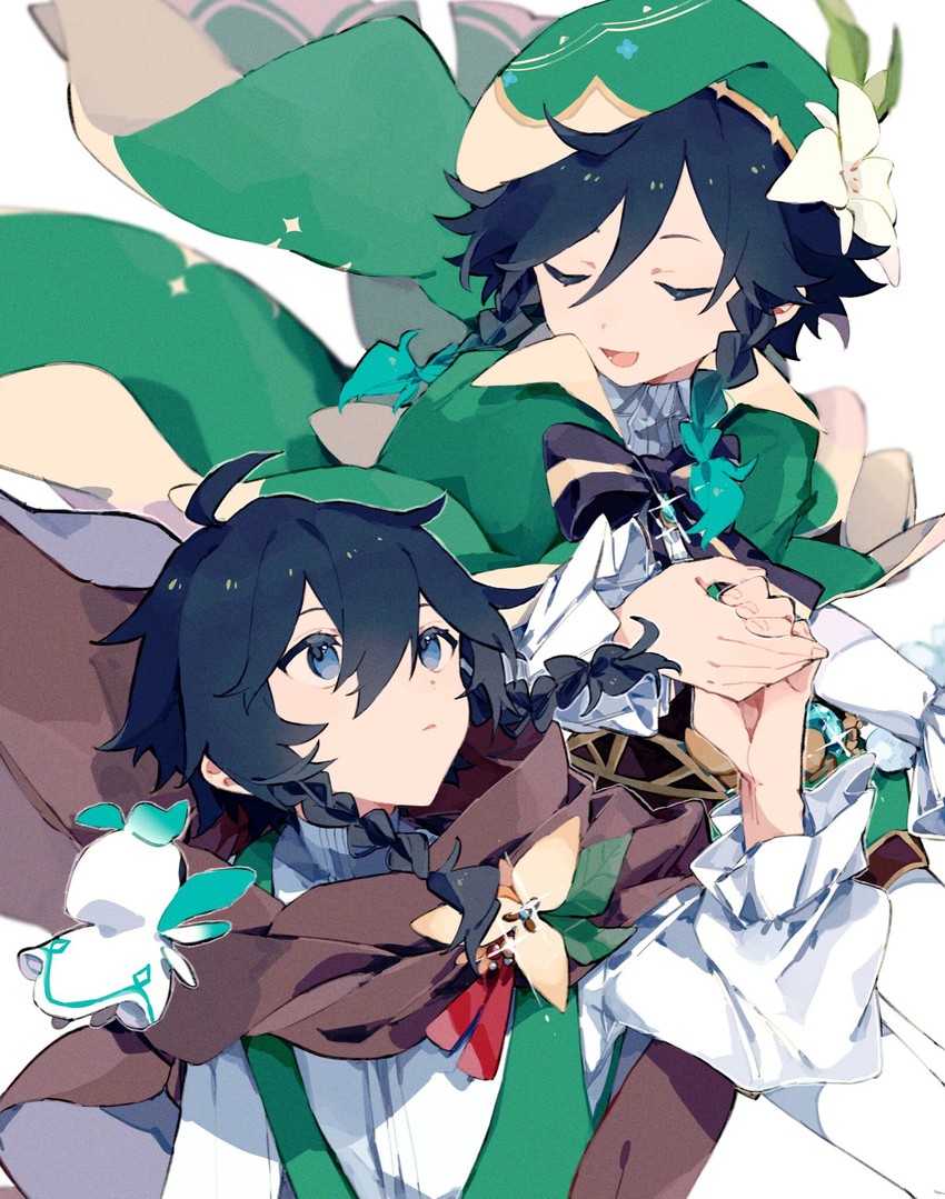 venti, barbatos, and nameless bard (genshin impact) drawn by seto_(setosan)