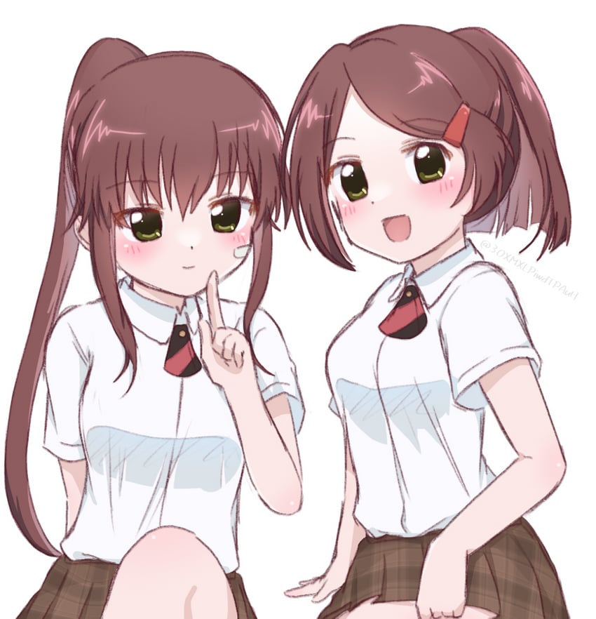 suminoe ako and suminoe riko (kiss x sis) drawn by kanzaki_nyo