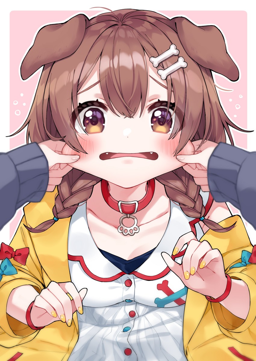 nekomata okayu and inugami korone (hololive) drawn by kurihara_sakura