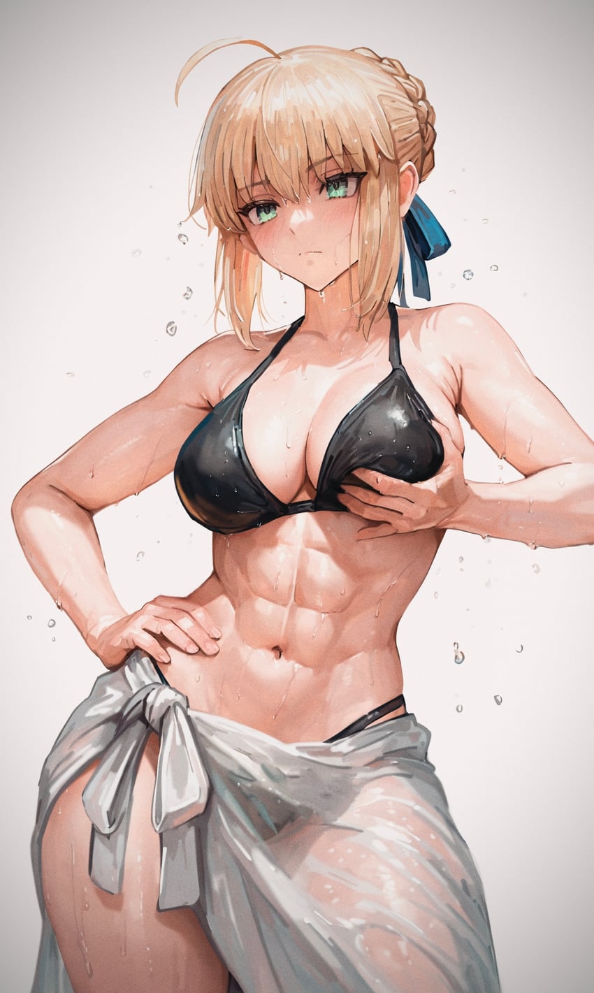 artoria pendragon and saber (fate and 1 more) drawn by mercyofblade