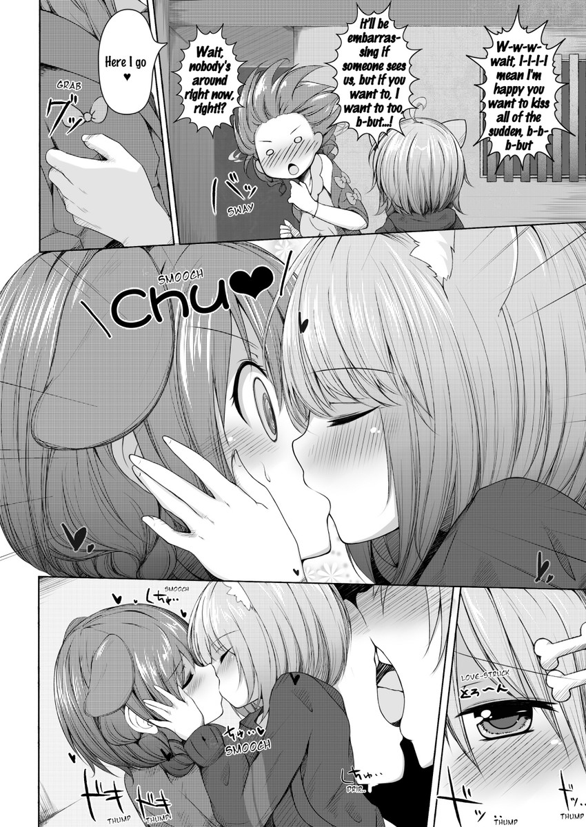 nekomata okayu and inugami korone (hololive) drawn by bakko