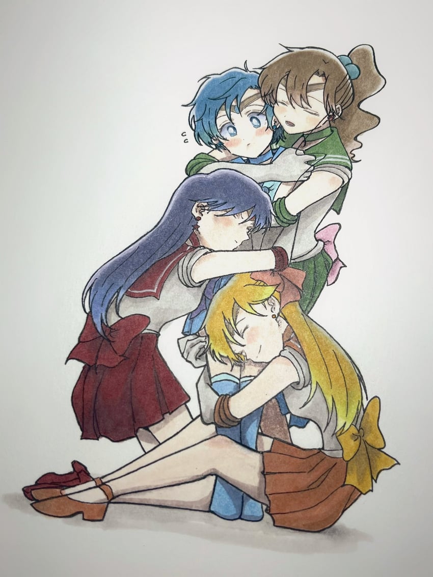mizuno ami, aino minako, hino rei, kino makoto, sailor mercury, and 3 more (bishoujo senshi sailor moon) drawn by aribezi