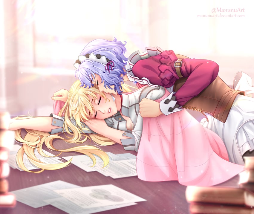 alisa reinford and sharon kreuger (eiyuu densetsu and 2 more) drawn by manu-chann