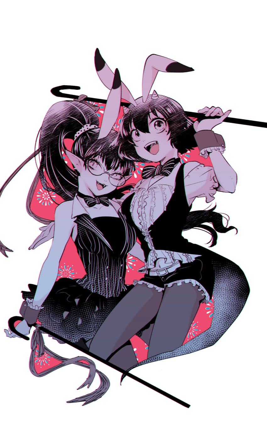 peach maki and miki (hoozuki no reitetsu) drawn by hoicyo