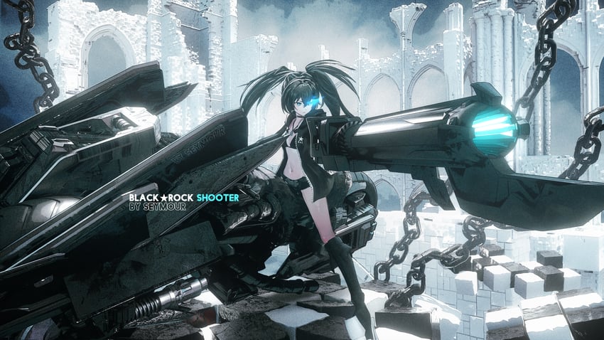 black rock shooter (black rock shooter) drawn by seymour_(sai_lu_er)