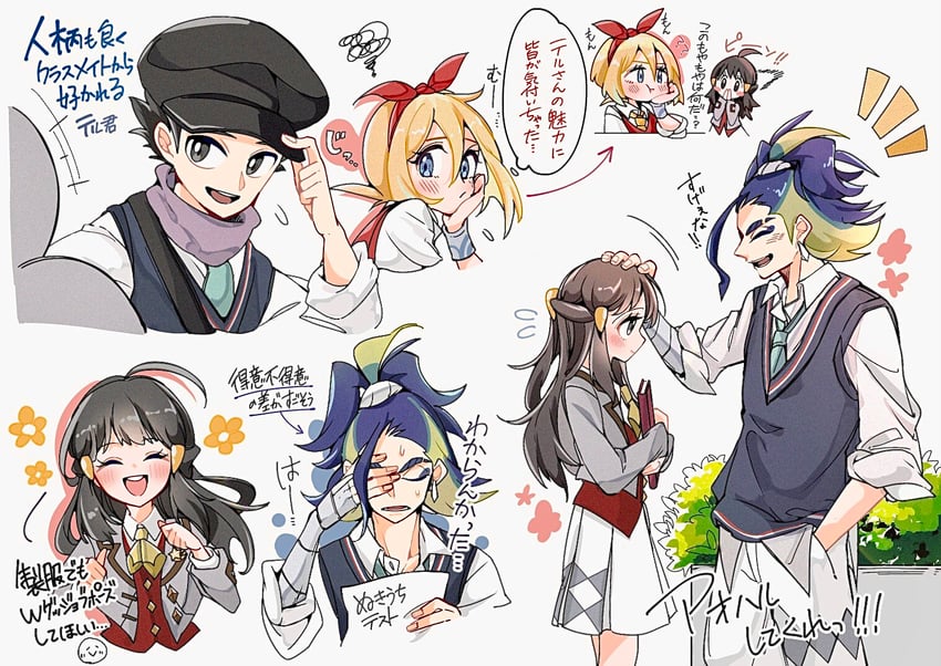 akari, irida, adaman, rosa, and rei (pokemon and 2 more) drawn by cocoa_s3