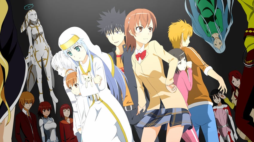 misaka mikoto, kamijou touma, accelerator, index, last order, and 13 more (toaru majutsu no index and 2 more) drawn by jack-barro