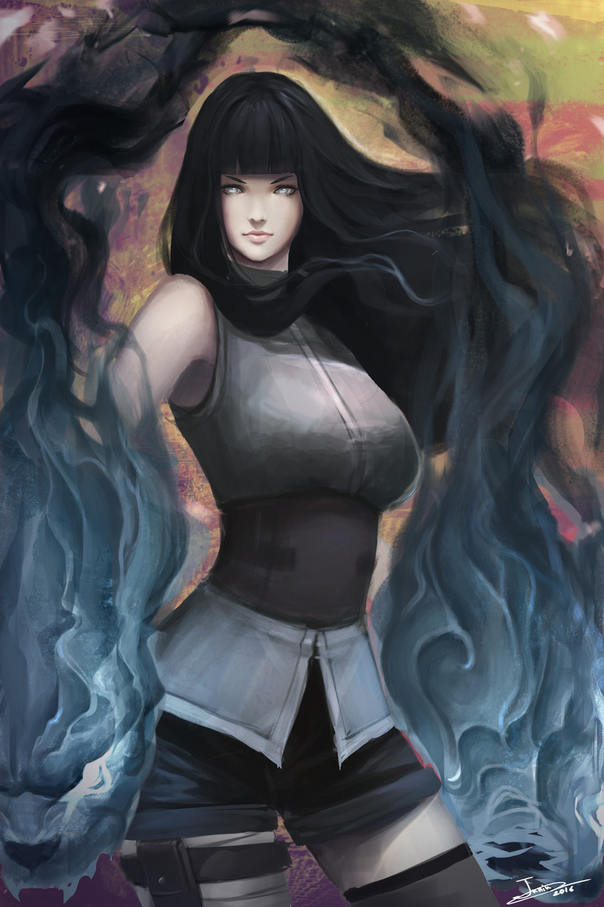 hyuuga hinata (naruto and 2 more) drawn by juniu21