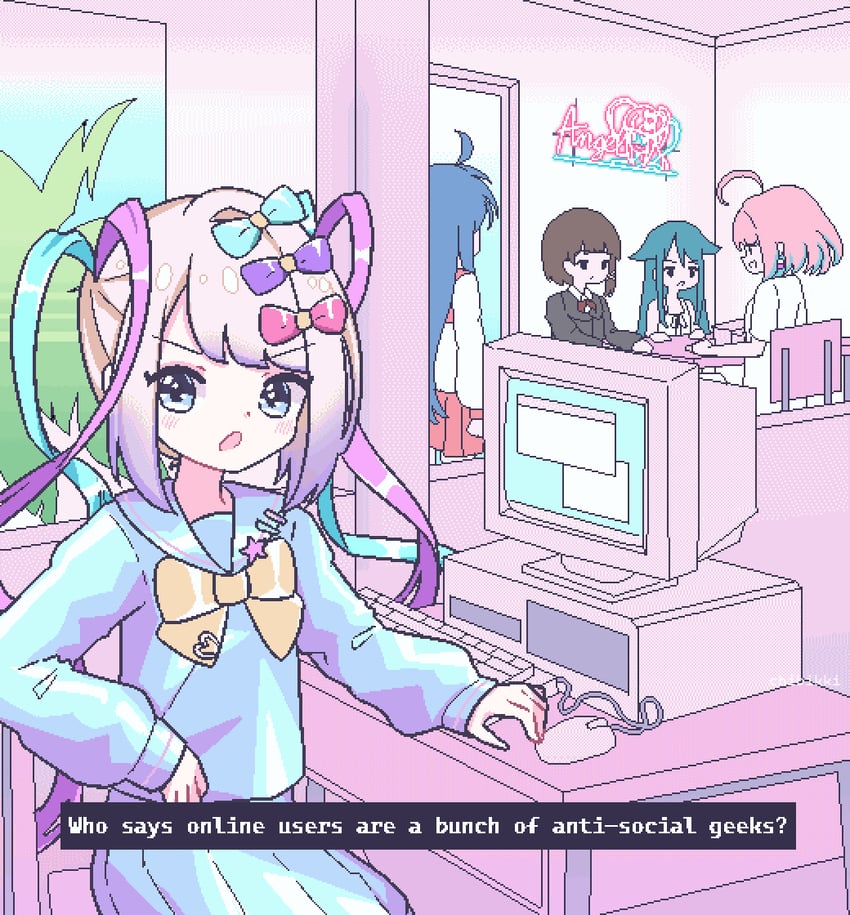 izumi konata, yumemi riamu, chouzetsusaikawa tenshi-chan, iwakura lain, and saya (idolmaster and 5 more) drawn by chibikki