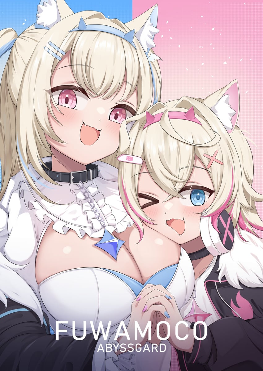 fuwawa abyssgard and mococo abyssgard (hololive and 1 more) drawn by hashira_14
