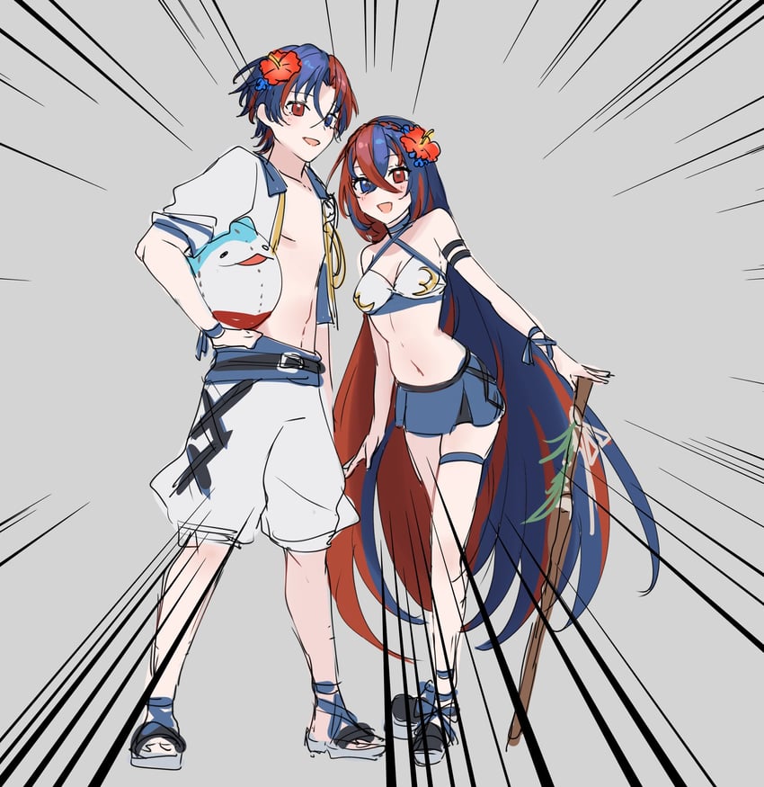 female alear and male alear (fire emblem and 1 more) drawn by sakura_no_yoru