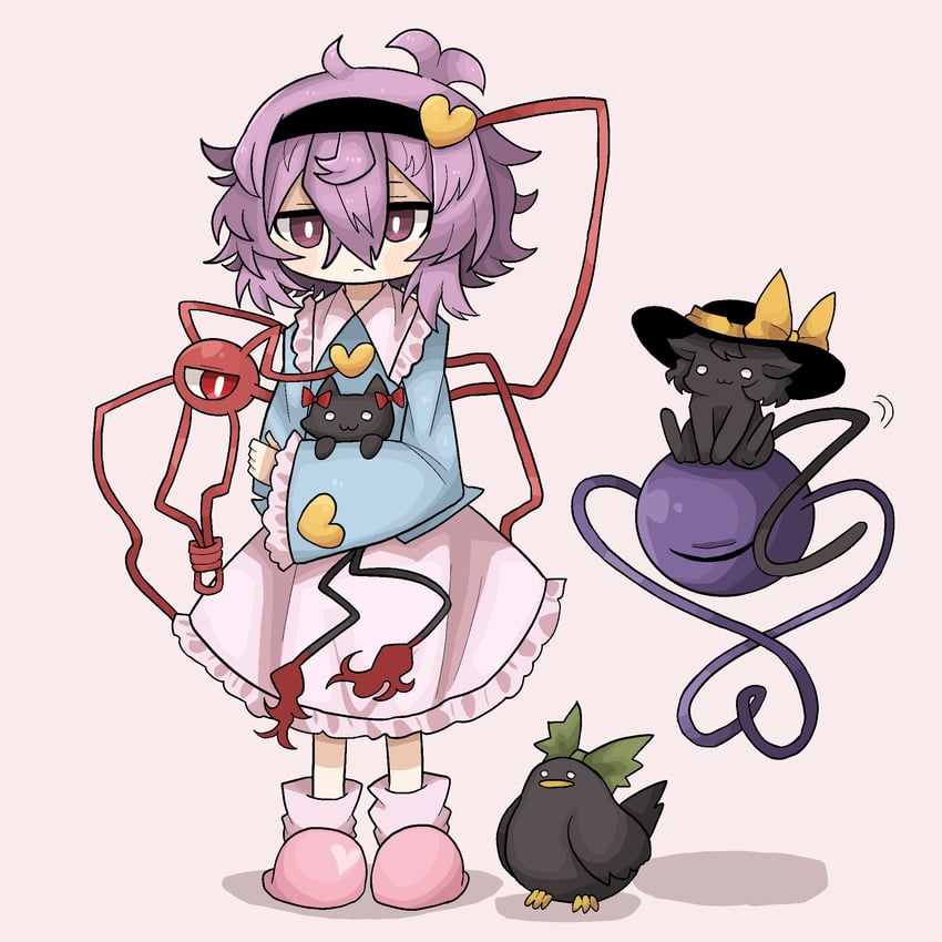 komeiji koishi, komeiji satori, kaenbyou rin, and reiuji utsuho (touhou) drawn by zunusama