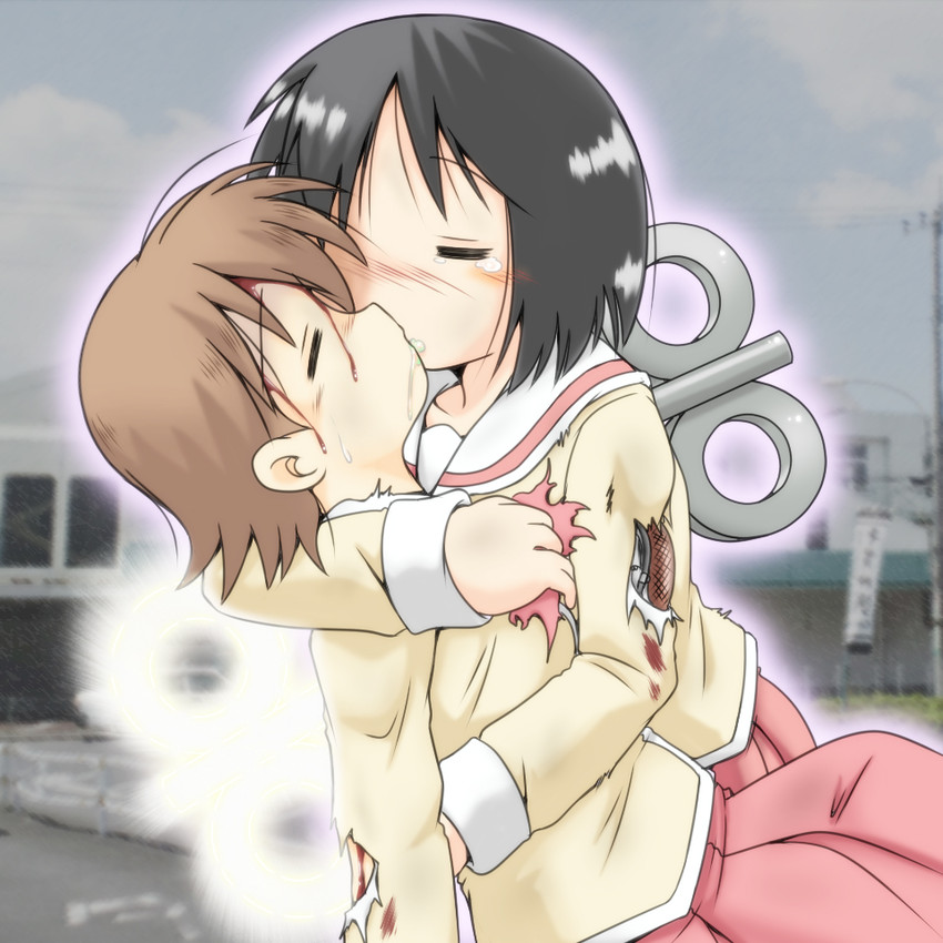 shinonome nano and aioi yuuko (nichijou) drawn by gaketsu