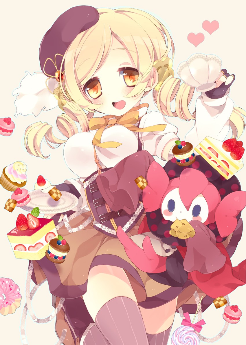 tomoe mami and charlotte (mahou shoujo madoka magica) drawn by moriyama_shijimi