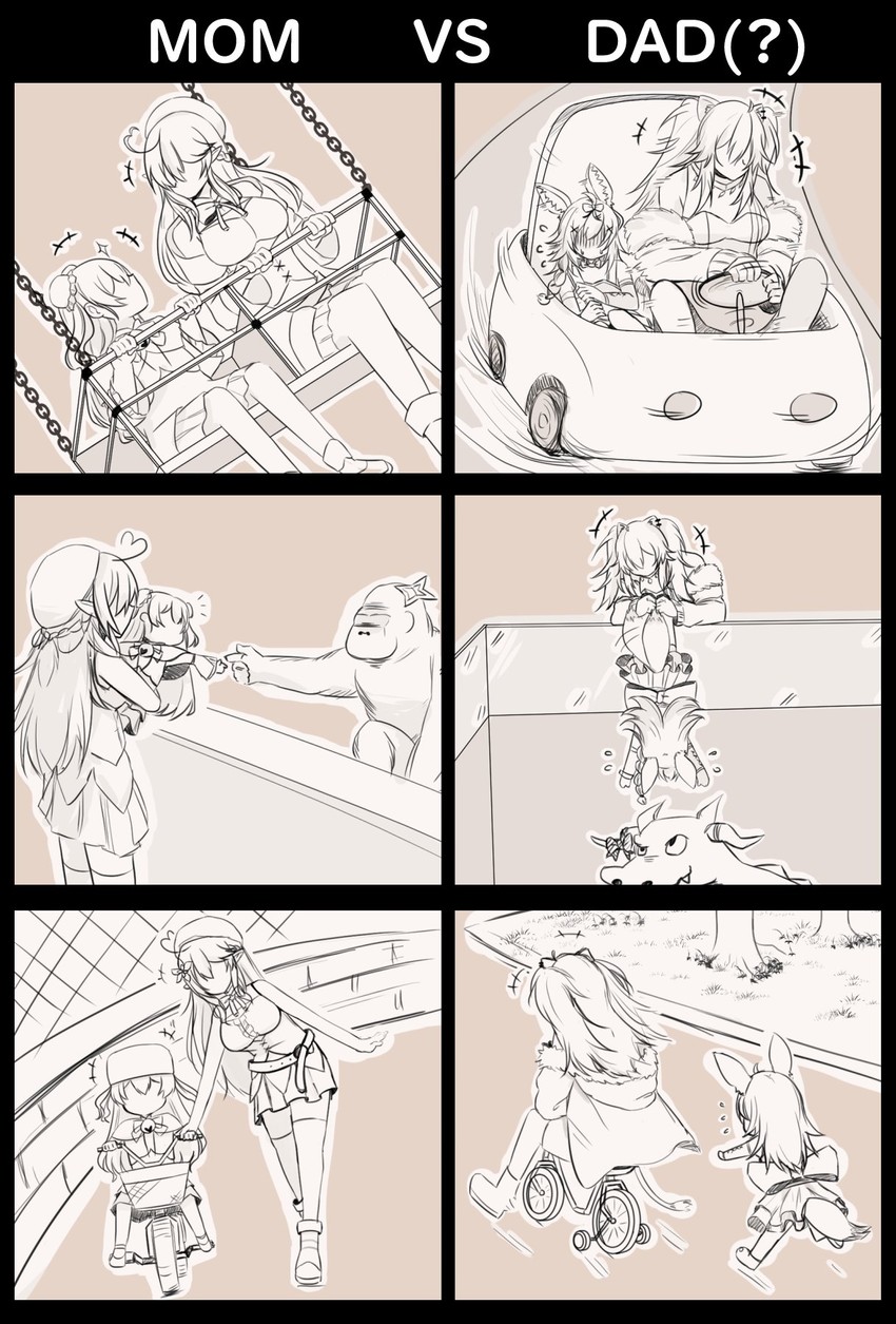 amane kanata, yukihana lamy, shishiro botan, kiryu coco, omaru polka, and 1 more (hololive) drawn by meatloaf