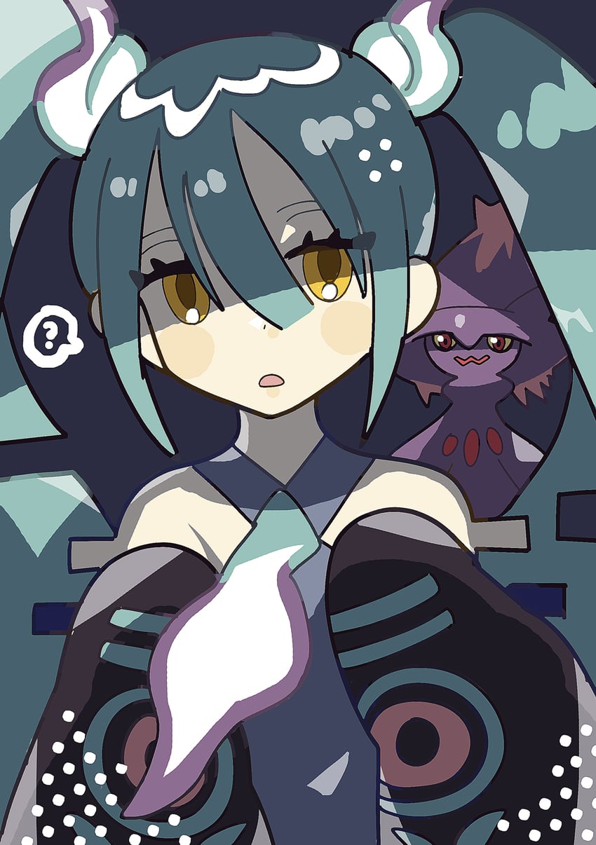 hatsune miku, mismagius, and ghost miku (pokemon and 2 more) drawn by anidler91