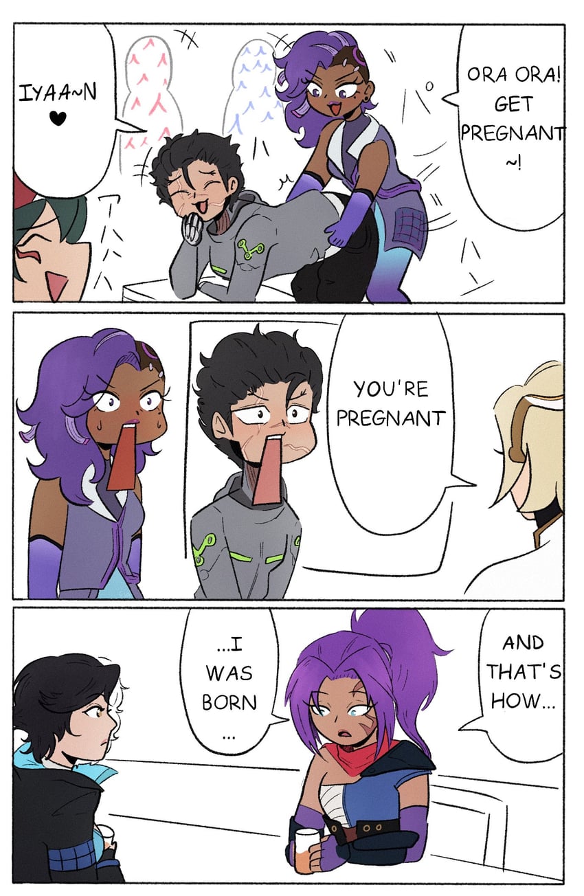mercy, psylocke, sombra, genji, kiriko, and 1 more (marvel and 4 more) drawn by fiadraws