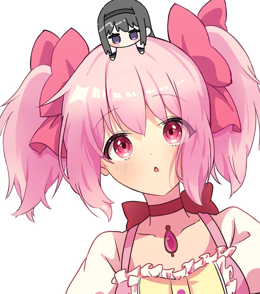 akemi homura and kaname madoka (mahou shoujo madoka magica) drawn by miya_(1mymiya)