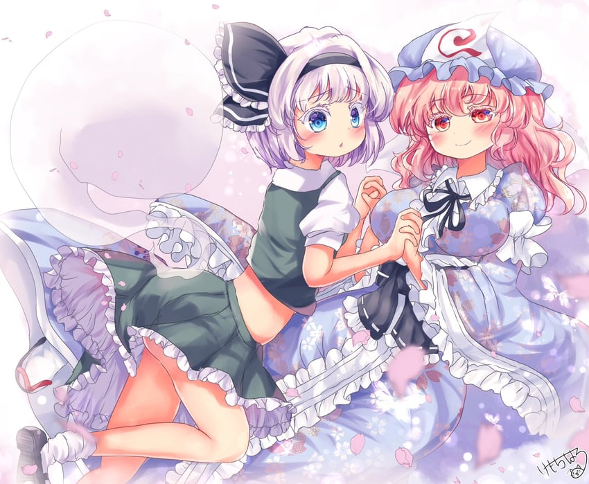 konpaku youmu and saigyouji yuyuko (touhou) drawn by kemo_chiharu