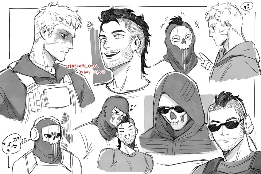 ghost and soap (call of duty and 1 more) drawn by dreaming_oor