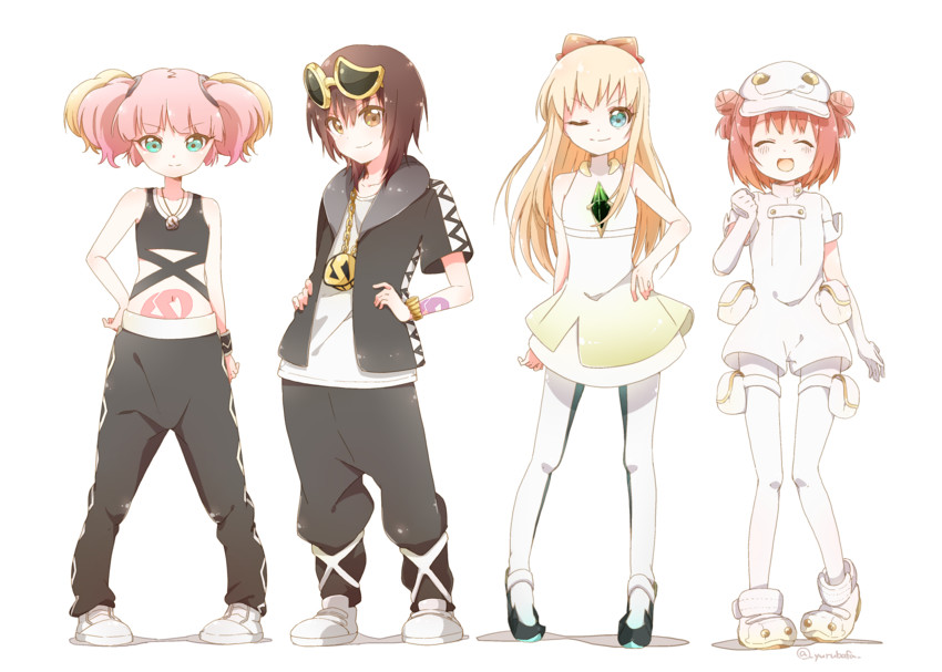 toshinou kyouko, lusamine, akaza akari, funami yui, yoshikawa chinatsu, and 2 more (pokemon and 2 more) drawn by bafarin