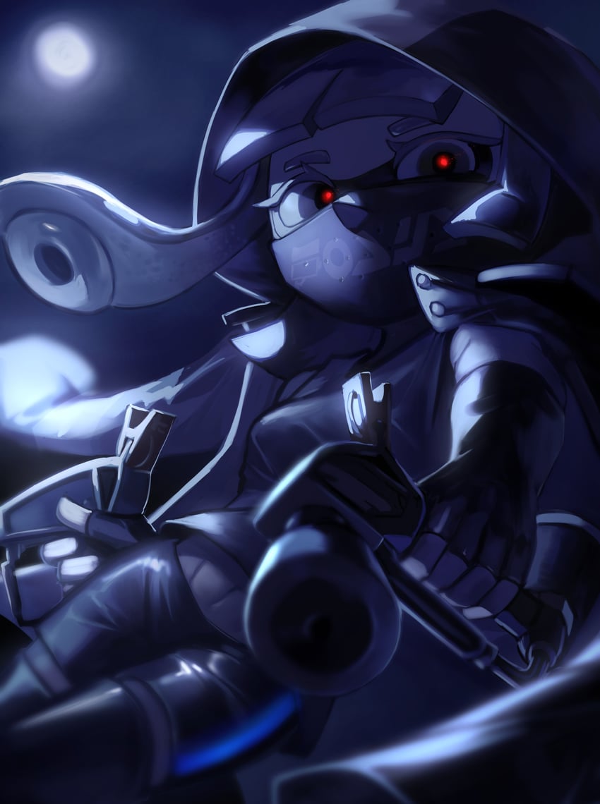 inkling player character and inkling girl (splatoon) drawn by no_(13_10_1230)