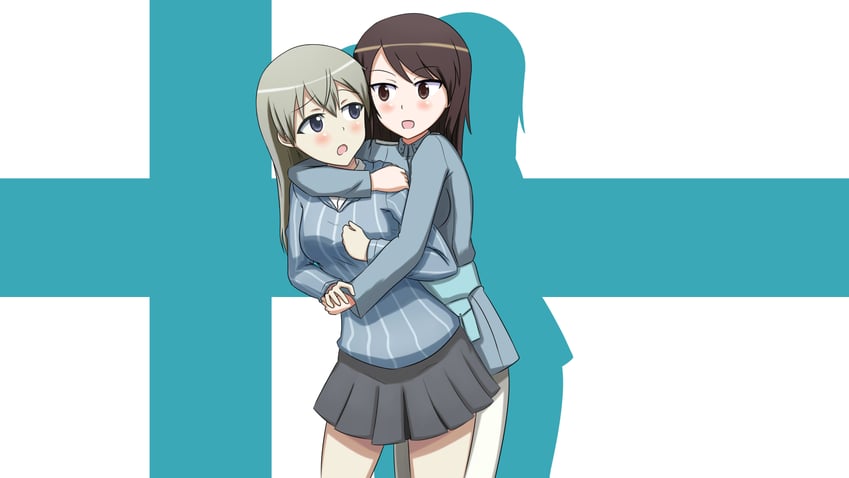 eila ilmatar juutilainen and mika (girls und panzer and 4 more) drawn by nomad_(mjauharazhar)
