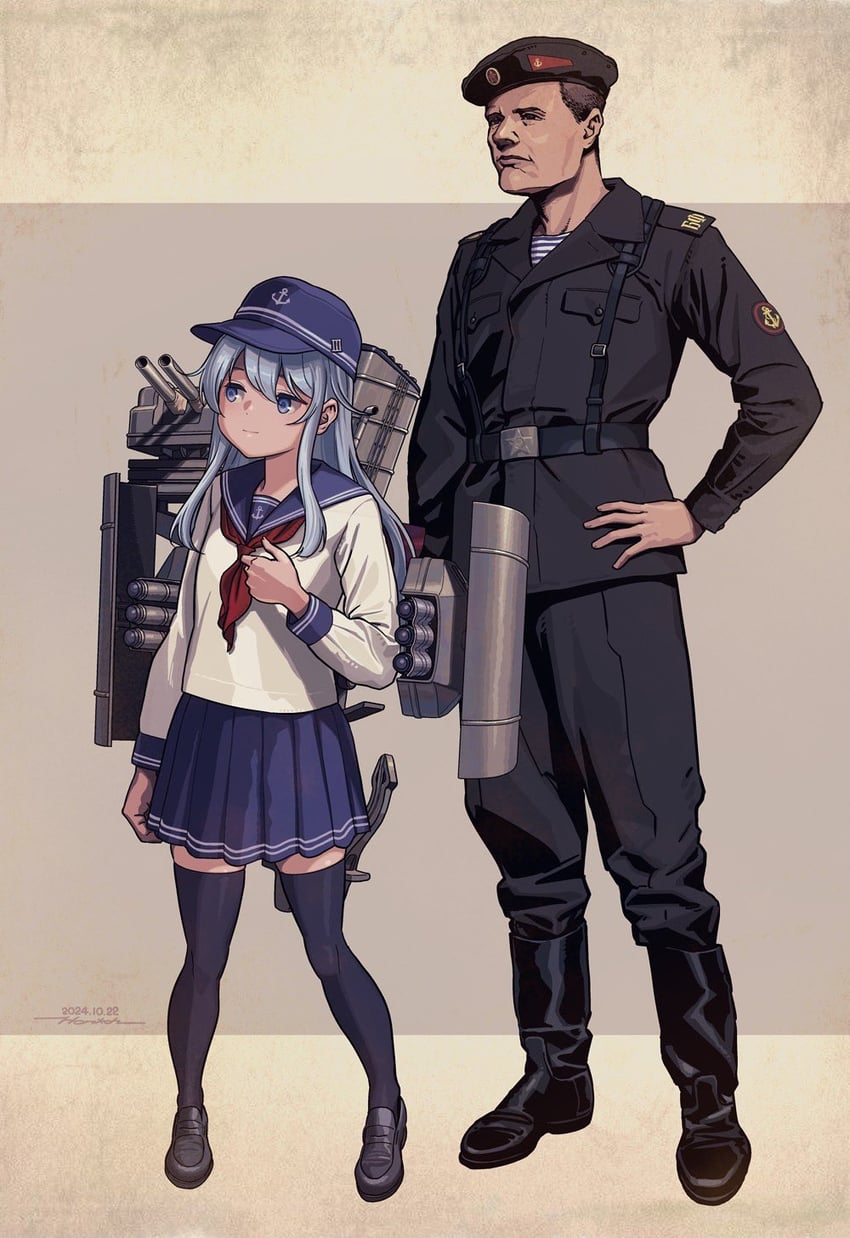 hibiki (original and 1 more) drawn by horikou