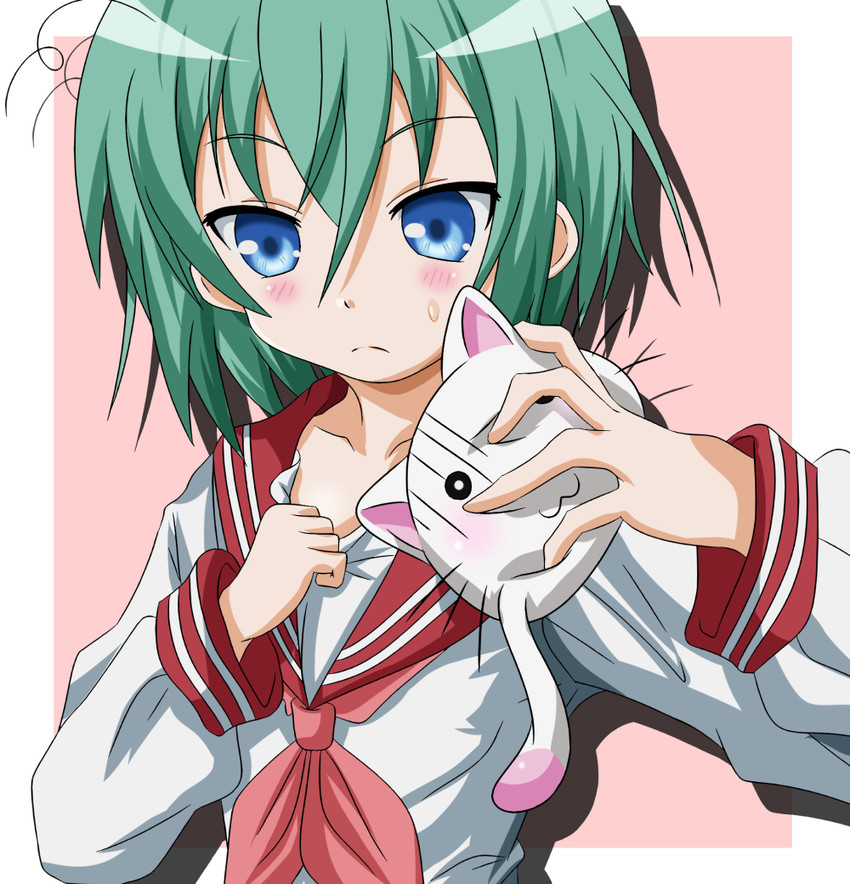 iwasaki minami and nyamou (lucky star) drawn by takumi_(rozen_garten)