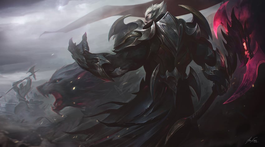 darius and god-king darius (league of legends) drawn by alex_flores