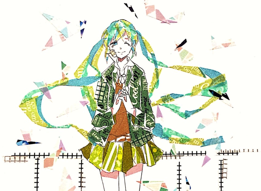 hatsune miku (vocaloid and 1 more) drawn by asagi_kino
