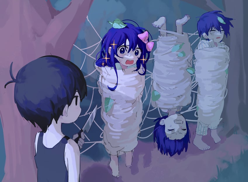 omori, aubrey, kel, and hero (omori) drawn by katyusha_(deer_peter)
