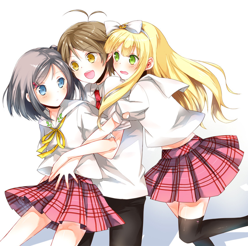 tsutsukakushi tsukiko, azuki azusa, and yokodera youto (hentai ouji to warawanai neko.) drawn by nohara