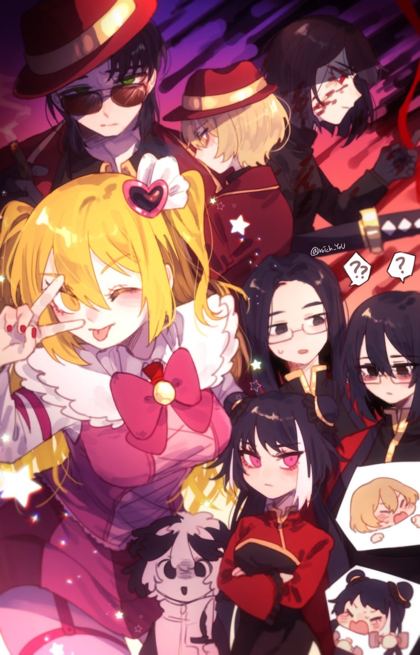 don quixote, sinclair, yi sang, ryoshu, meursault, and 3 more (project moon and 1 more) drawn by pmchell_04