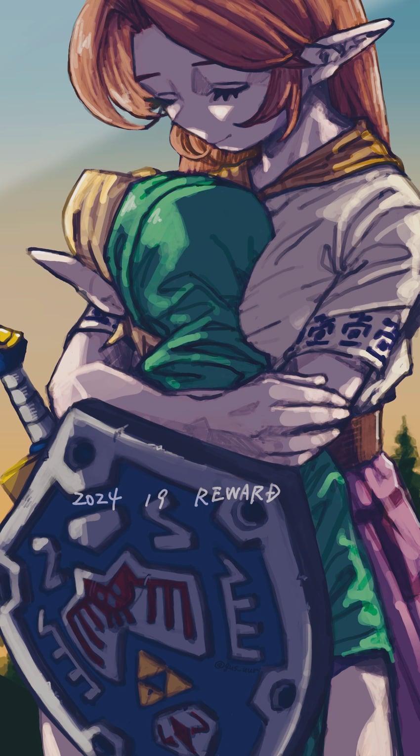 link, young link, and cremia (the legend of zelda and 1 more) drawn by gus_uur