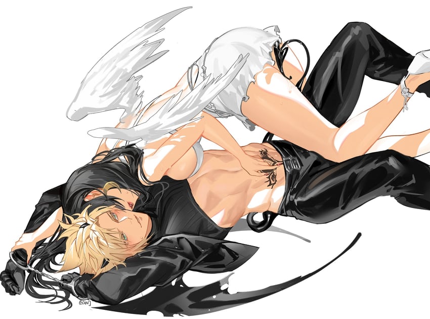 tifa lockhart and cloud strife (final fantasy and 2 more) drawn by duoj_ji