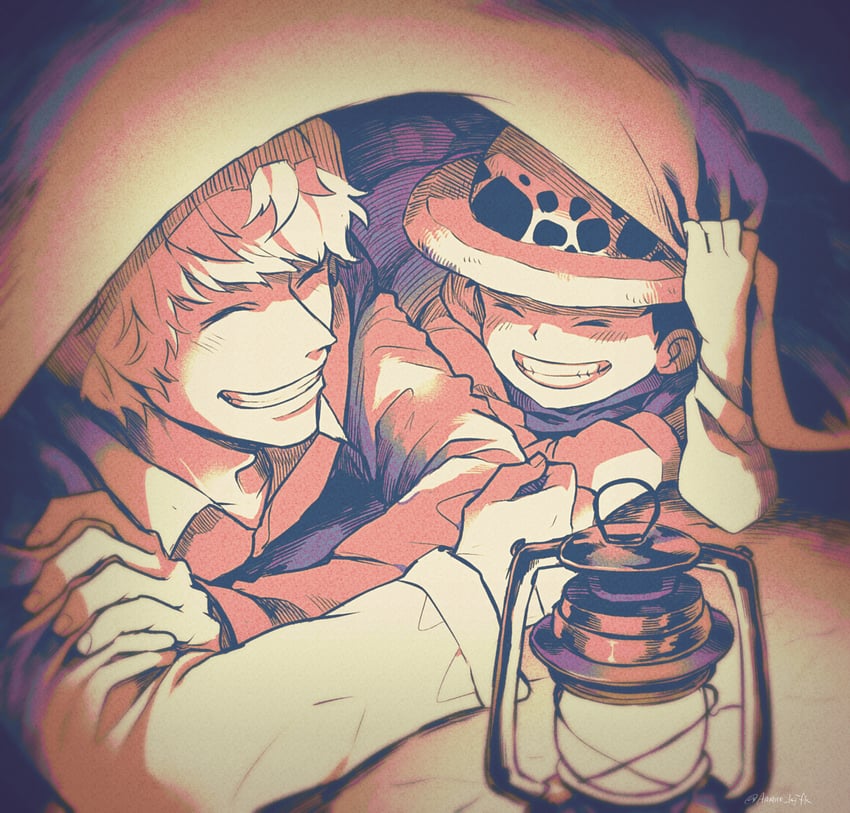 trafalgar law and donquixote rocinante (one piece) drawn by amane_(yukiango69)