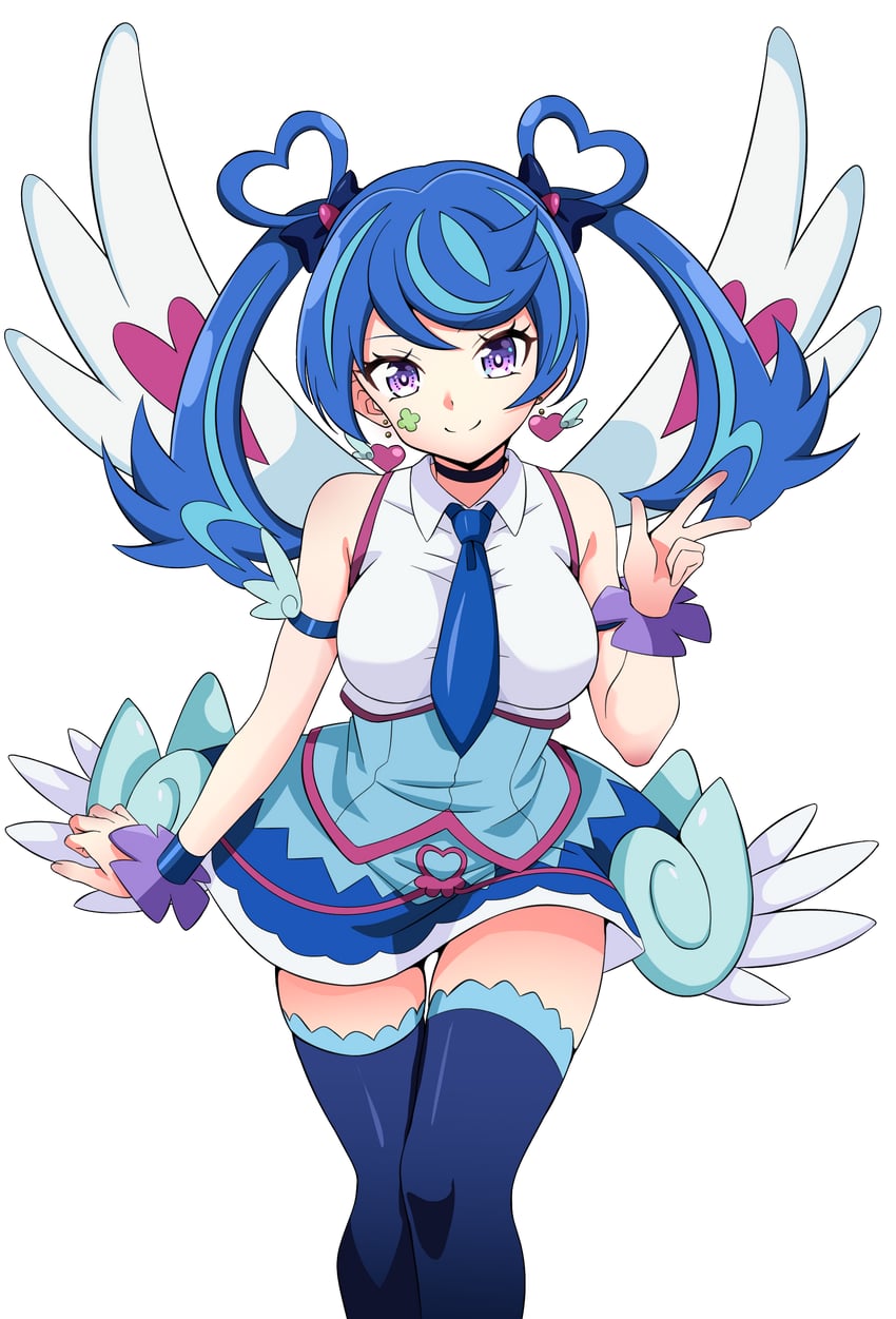 zaizen aoi and blue angel (yu-gi-oh! and 1 more) drawn by pon_tanuki_(ga7fsrge9jxblaw)