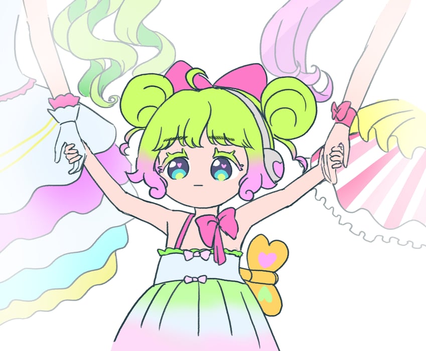 manaka laala, falulu, and laalulu (pretty series and 1 more) drawn by hyopu