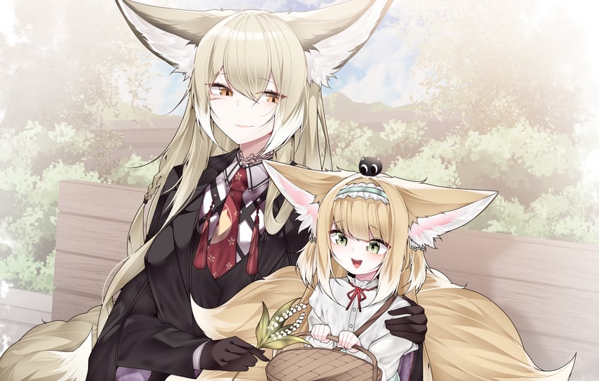 suzuran, vulpisfoglia, and heixiu (arknights and 1 more) drawn by samip