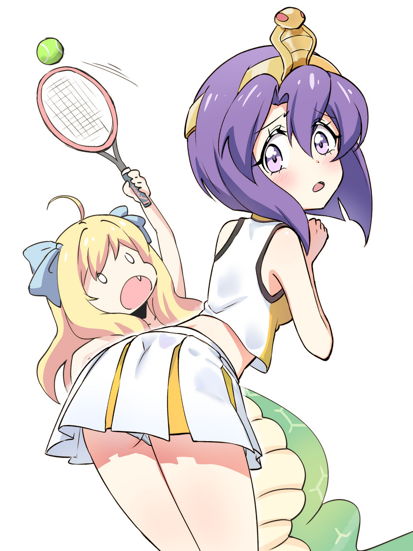 jashin-chan and medusa (jashin-chan dropkick) drawn by monane4