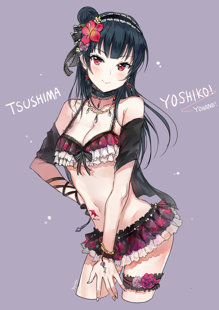 tsushima yoshiko (love live! and 2 more) drawn by hyugo
